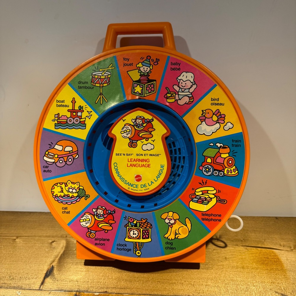 Vintage 1984 Mattel See N Say Learning Language Bilingual Toy